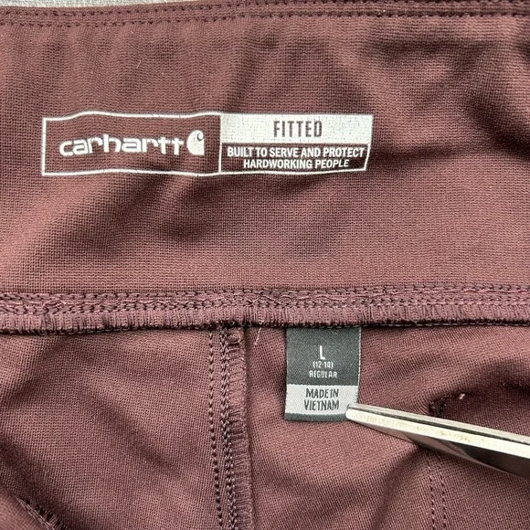 Carhartt Fitted Pants Purple Women's Large (12-14) Pull On Double Knee 102482 - Picture 9 of 12